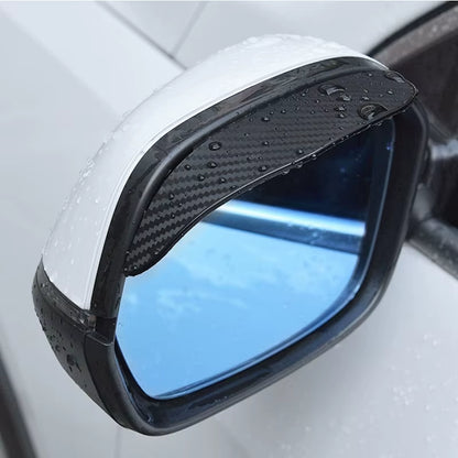 2Pcs Car Rearview Mirror Rain Shield Rain Eyebrow Rain Cover Thickened Carbon Fiber Universal Auto Rearview Mirror Rain Shield