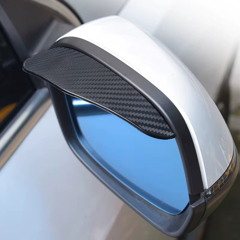 2Pcs Car Rearview Mirror Rain Shield Rain Eyebrow Rain Cover Thickened Carbon Fiber Universal Auto Rearview Mirror Rain Shield