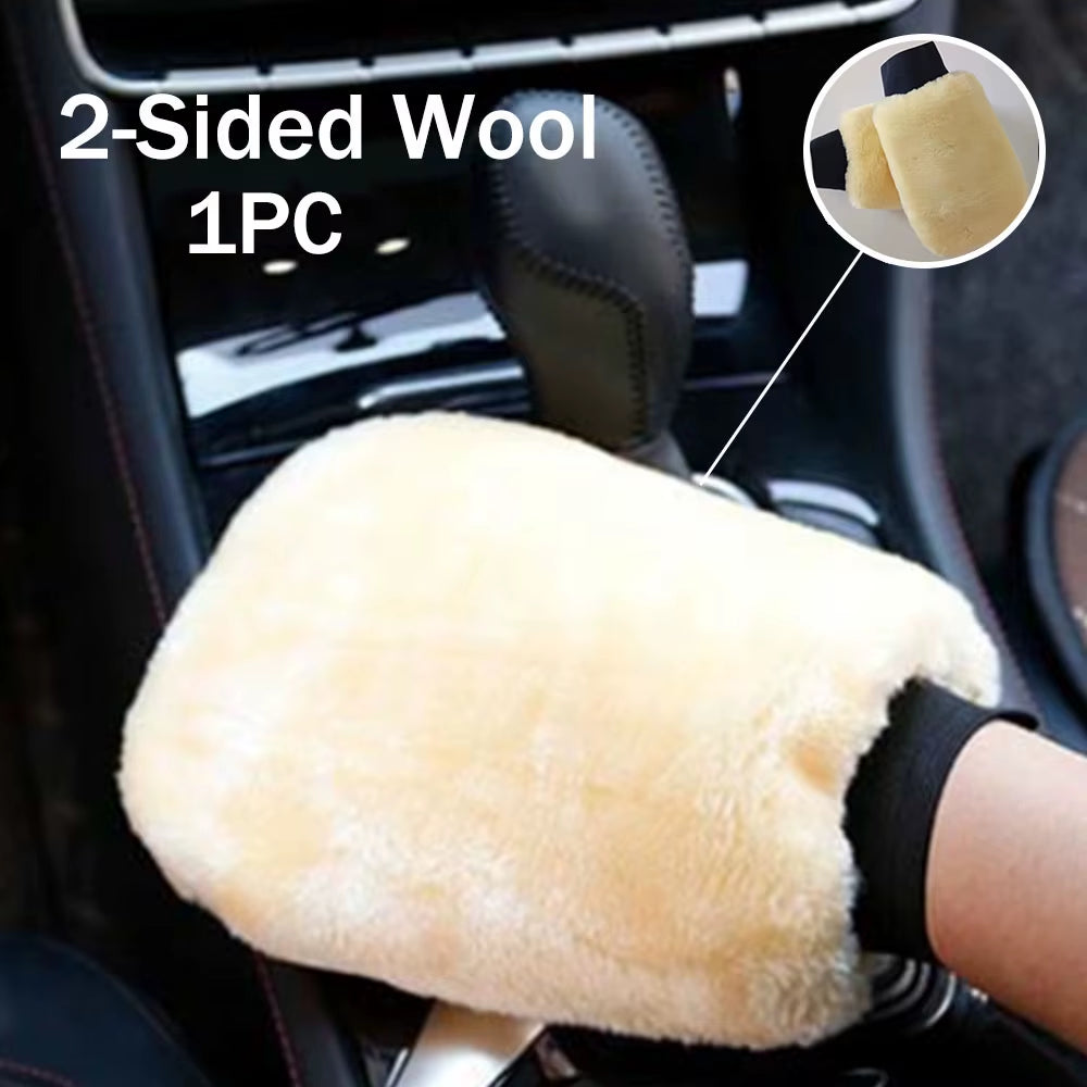 Car Washing Imitation Wool Gloves Thickened Plush Car Wiping Gloves Car Cleaning Supplies Waxing and Polishing Washer Products