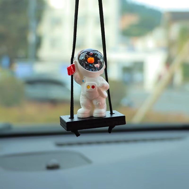 Swing Astronaut Car Pendant Car Rearview Mirror Hanging Ornaments Swing Astronaut Pendant Automobile Decoration Accessories