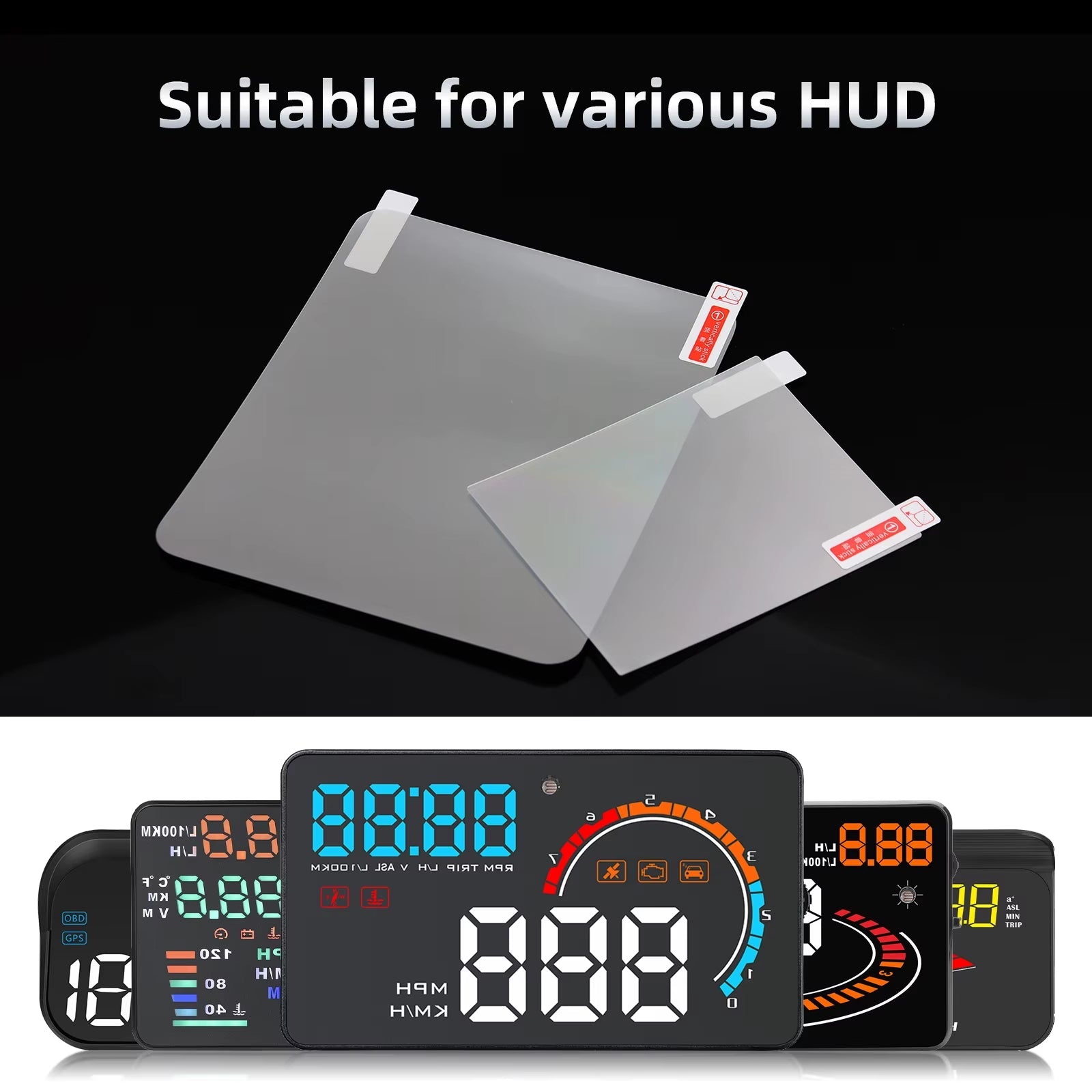 Reflective Film Head up Display Car Windshield Screen Sticker 150X125Mm GPS HUD Automobile Film Protective Reflective Screen