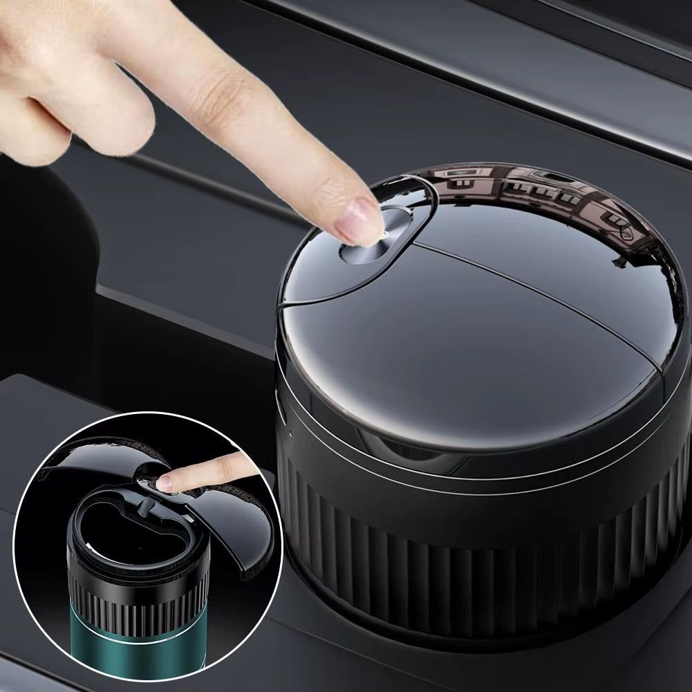 Car Smart Ashtray Built-In Led Light with Lid Touch with Cover Ashtray Ashtray Rechargeable Opening Smokeless USB R9R2