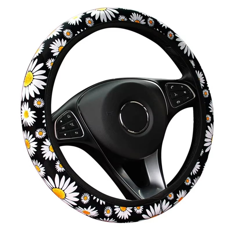 New Winter Black Charm Warm Long Wool Plush Car Steering Wheel Covers Woolen Universal Interior