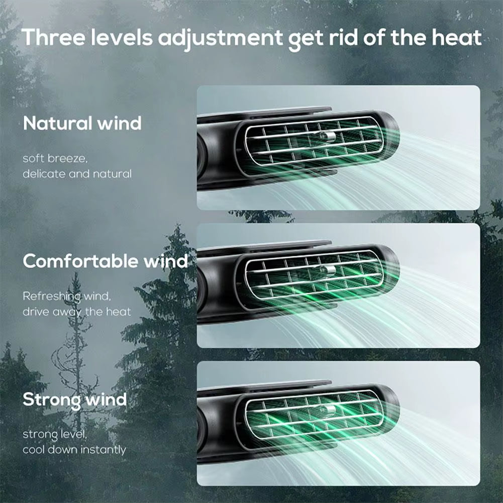 Car Dual Turbine Electric Fan Silent Wind Strong Summer Car Fast Cooling Adjustable Wind Speed ​​Seat Small Fan Typec Charging