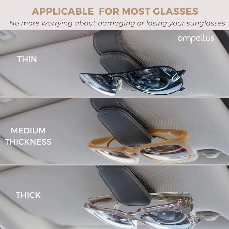 Car Glasses Clip Multifunction Sun Visor Leather Eyeglasses Clip Magnetic Sunglasses Holder Clip Hanger Universal Car Accessorie