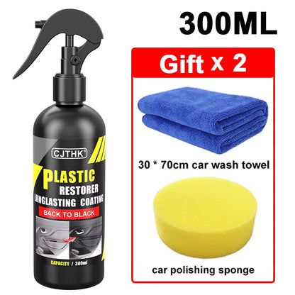 Car Plastic Restorer Back to Black Gloss Auto Interior Plastic Leather Restore Car Wax Polish and Repair Coating Renovator