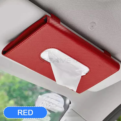 SEAMETAL Car Sunshade Plate Tissue Box Universal Auto Interior Paper Towel Storage Bag Carbon Fiber Sun Visor Tissue Boxes