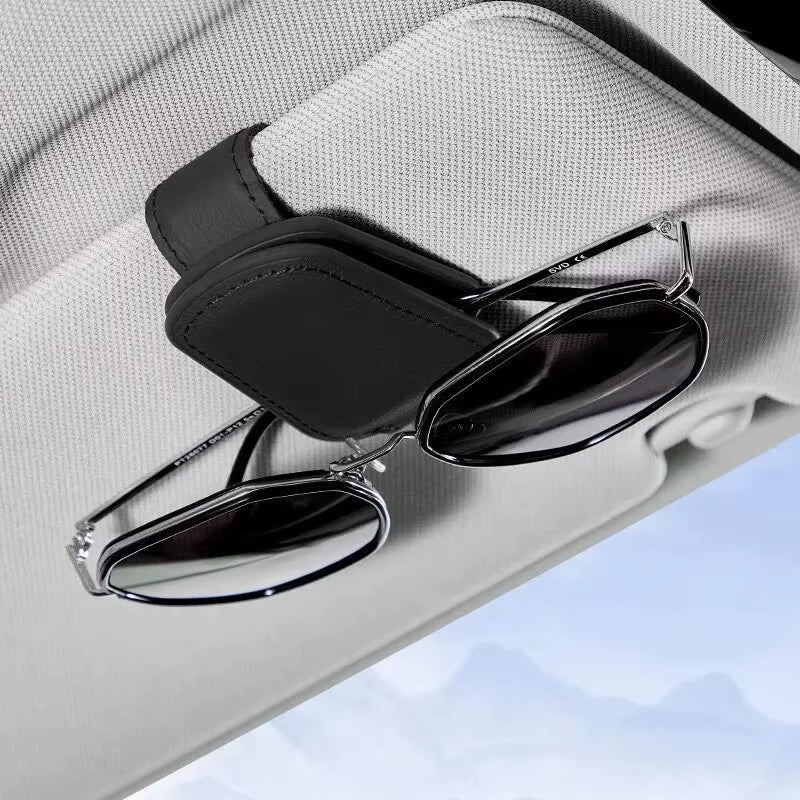 Car Glasses Clip Multifunction Sun Visor Leather Eyeglasses Clip Magnetic Sunglasses Holder Clip Hanger Universal Car Accessorie