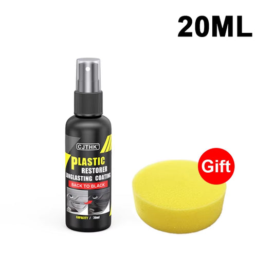 Car Plastic Restorer Back to Black Gloss Auto Interior Plastic Leather Restore Car Wax Polish and Repair Coating Renovator