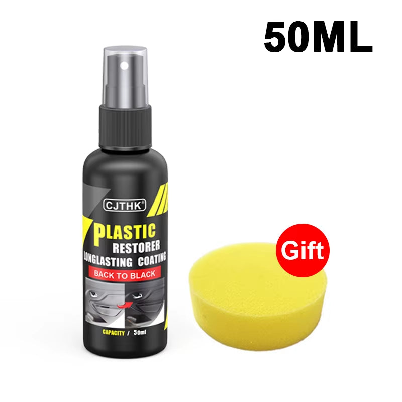 Car Plastic Restorer Back to Black Gloss Auto Interior Plastic Leather Restore Car Wax Polish and Repair Coating Renovator