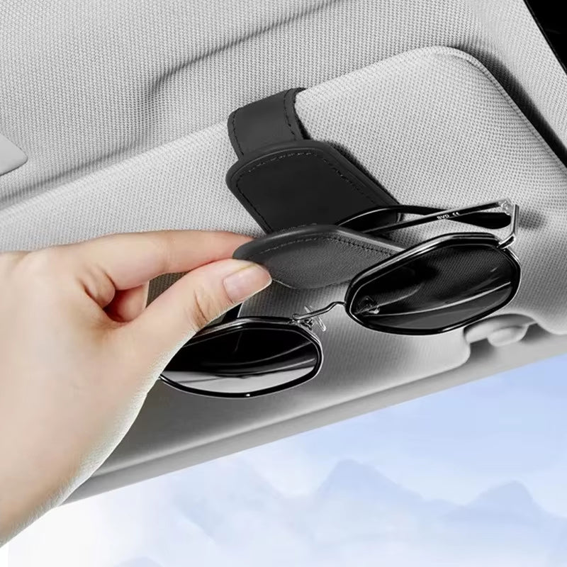 Car Glasses Clip Multifunction Sun Visor Leather Eyeglasses Clip Magnetic Sunglasses Holder Clip Hanger Universal Car Accessorie