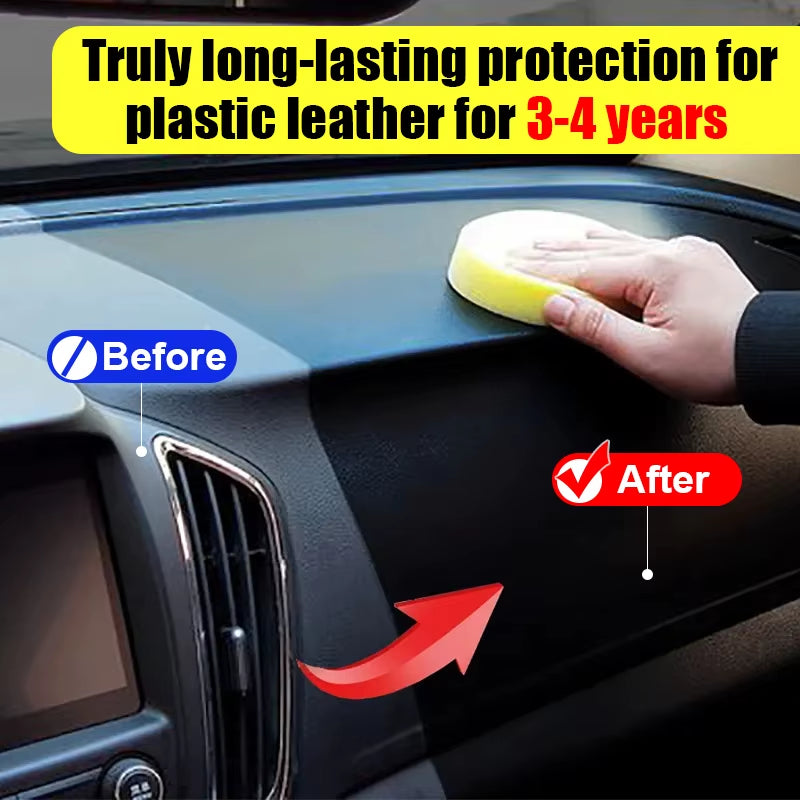 Car Plastic Restorer Back to Black Gloss Auto Interior Plastic Leather Restore Car Wax Polish and Repair Coating Renovator