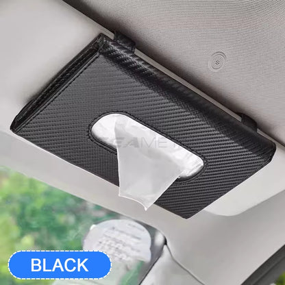 SEAMETAL Car Sunshade Plate Tissue Box Universal Auto Interior Paper Towel Storage Bag Carbon Fiber Sun Visor Tissue Boxes