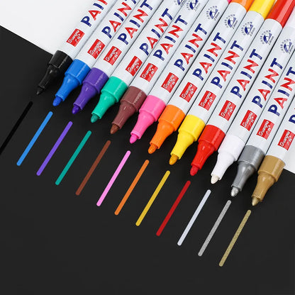 1 Piece Car Paint Pen Waterproof Car Wheel Tire Oily Painting Mark Pen Auto Rubber Tyre Tread CD Metal Permanent Paint Marker