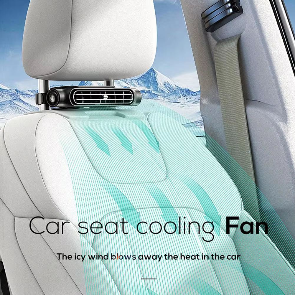 Car Dual Turbine Electric Fan Silent Wind Strong Summer Car Fast Cooling Adjustable Wind Speed ​​Seat Small Fan Typec Charging