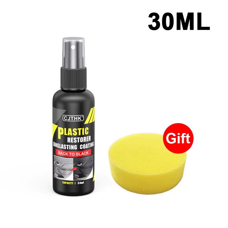 Car Plastic Restorer Back to Black Gloss Auto Interior Plastic Leather Restore Car Wax Polish and Repair Coating Renovator