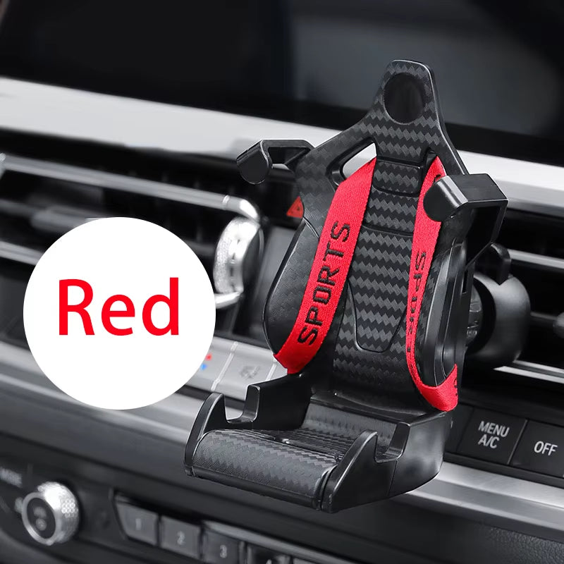 Racing Seat Shape Car Phone Holder Auto Air Vent Mobile Phone Clip 360 Degree Rotatable Car Cellphone Rack for Car Interior