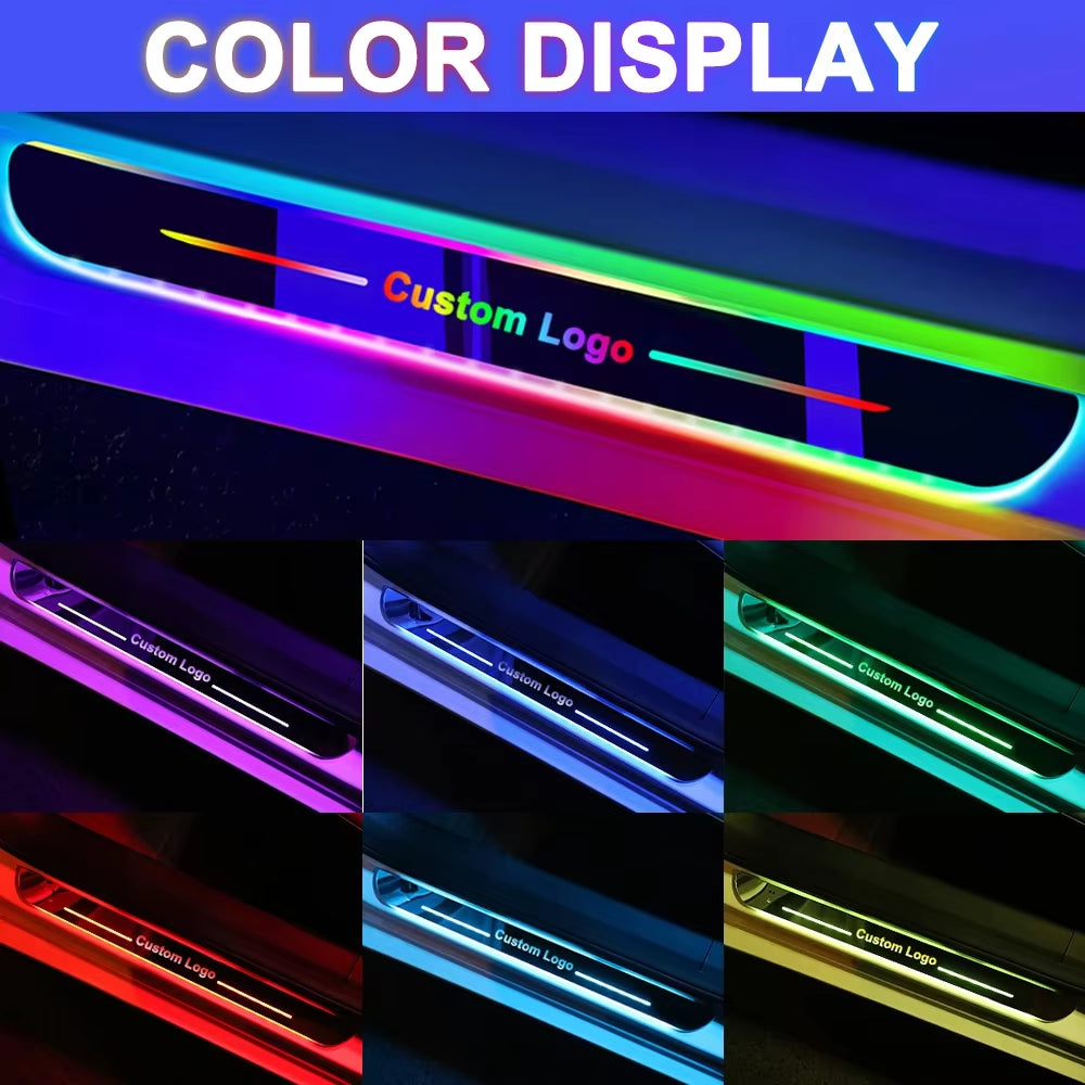 New Style Car Door Illuminated Sill Light Logo Projector Lamp USB Power Wireless LED RGB Welcome Car Scuff Plate Pedal Light