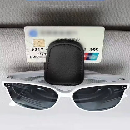 Car Glasses Clip Multifunction Sun Visor Leather Eyeglasses Clip Magnetic Sunglasses Holder Clip Hanger Universal Car Accessorie