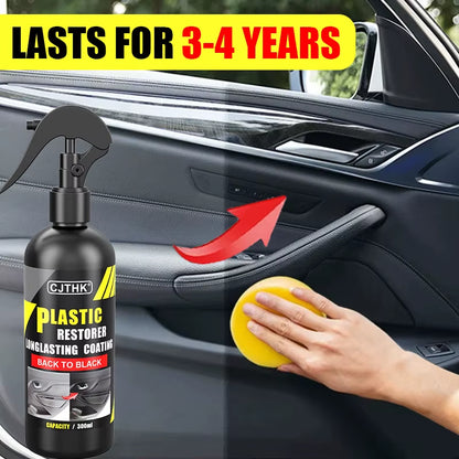 Car Plastic Restorer Back to Black Gloss Auto Interior Plastic Leather Restore Car Wax Polish and Repair Coating Renovator