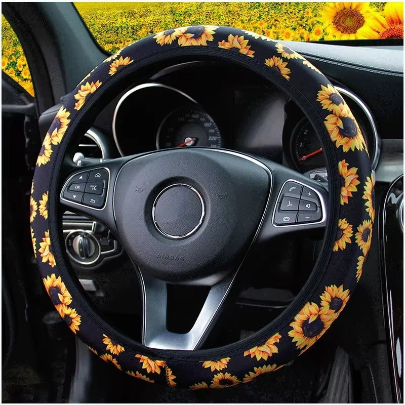 New Winter Black Charm Warm Long Wool Plush Car Steering Wheel Covers Woolen Universal Interior